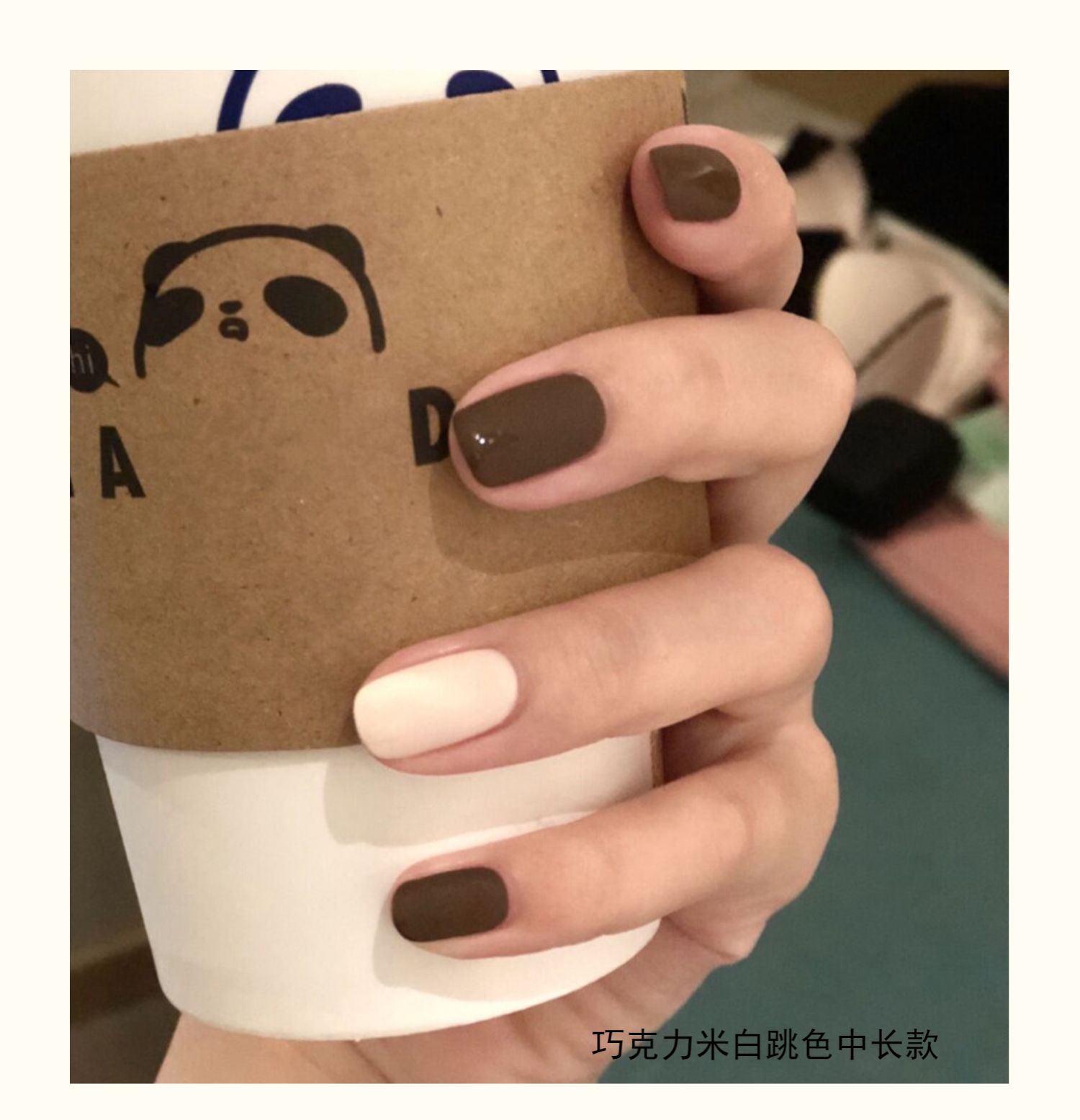 指甲贴片成品新娘孕妇可拆卸穿戴美甲贴米白纯色高级定制甲片带钻三维