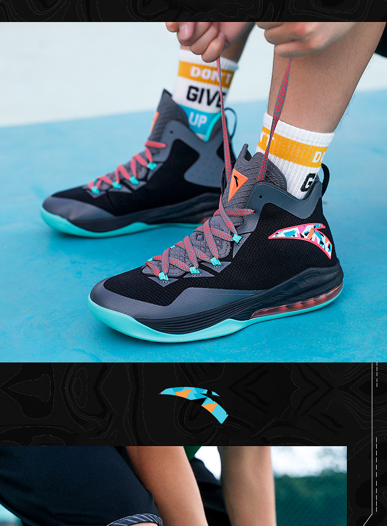 安踏神盾篮球鞋旗舰2021秋季新款网面透气高帮气垫鞋实战球鞋