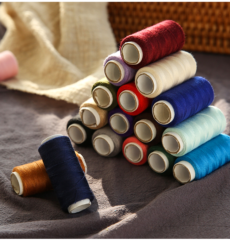 家用手缝彩色多色缝纫机小卷缝衣针线缝补黑色红蓝手工针和线套装