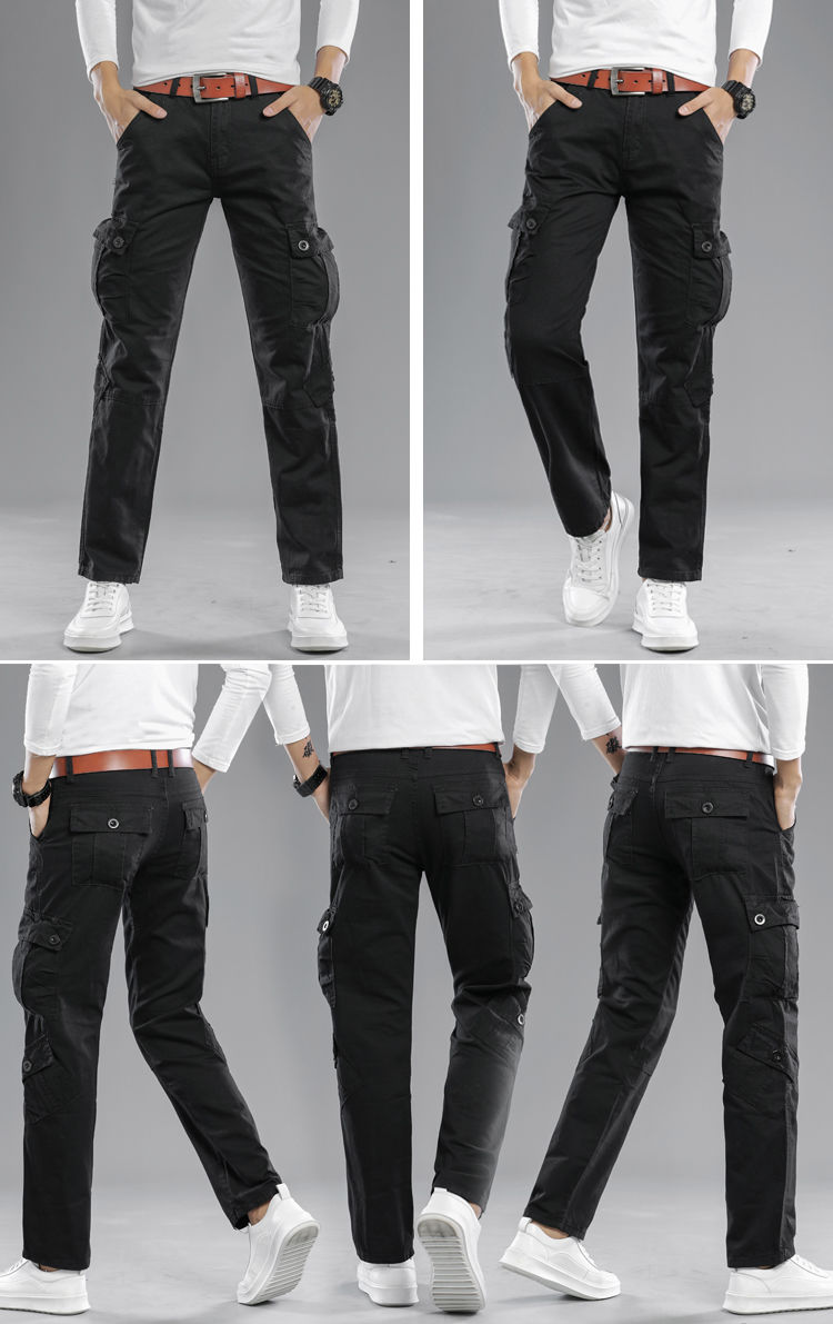 工装裤男工作服男户外多口袋直筒宽松阔腿裤休闲军装裤工作长裤子