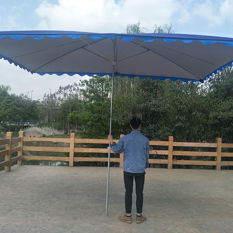 大号遮阳伞面斜坡方伞折叠大户外摆摊烧烤店水果摊户外防大雨伞生意用