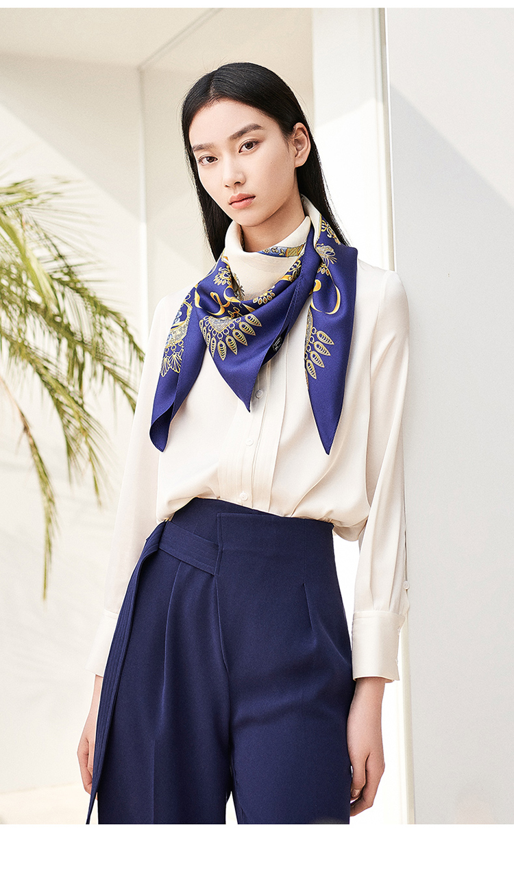 万事利真丝丝巾春夏新品围巾女士百搭时尚100桑蚕丝大方巾瑶花慢