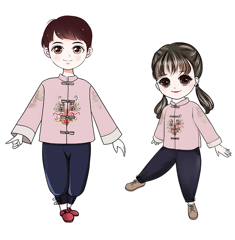 搭啵兔唐装/民族服装/舞台服装/中式服装 夏季男童汉服套装春儿童民族