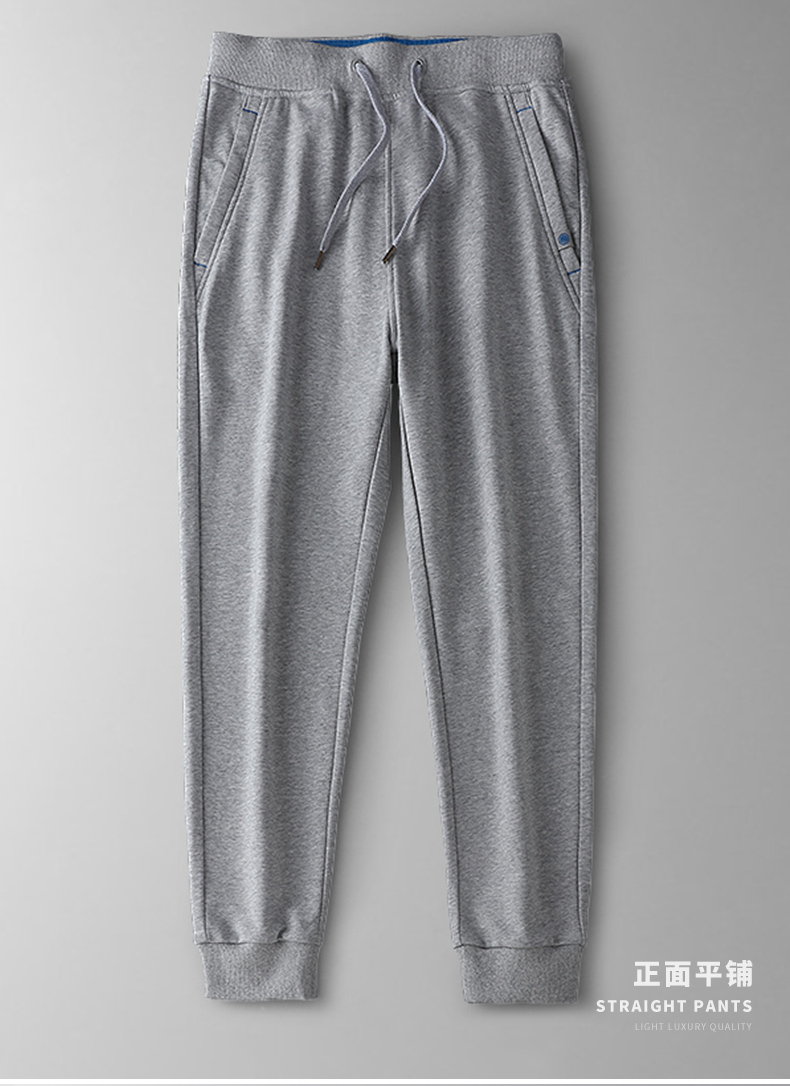 灰色运动裤男宽松束脚春秋款季男裤小脚收口纯棉卫裤夏季薄款裤子