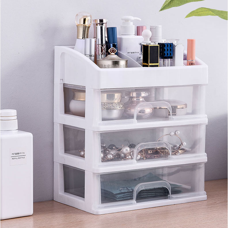简约现代生活日用家居百货抽屉式桌面化妆品收纳盒家用梳妆台收纳盒