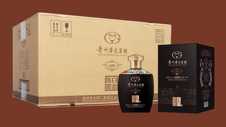 贵州茅台集团白金酒 陈窖a30 53度酱香型白酒单瓶500ml