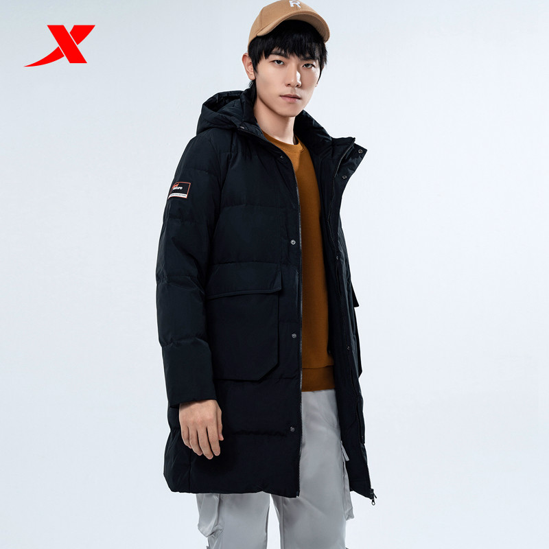 特步长款羽绒服男2020冬季新款保暖休闲运动羽绒外套980429190204