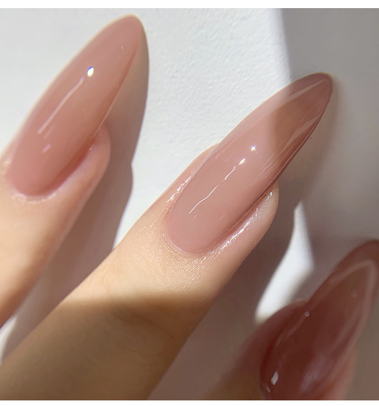 舒适美甲贴片无痕透明c弧延长假指甲店用新款三维工匠l219月牙浅半贴