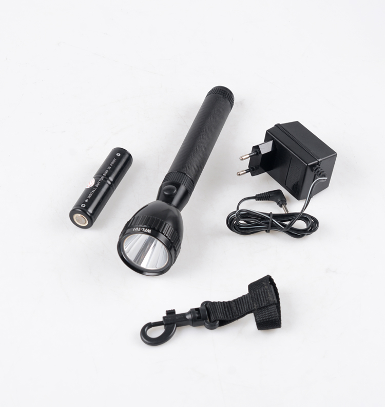 华升黑豹wflt01圆桶强光led手电筒户外照明防水wflt01