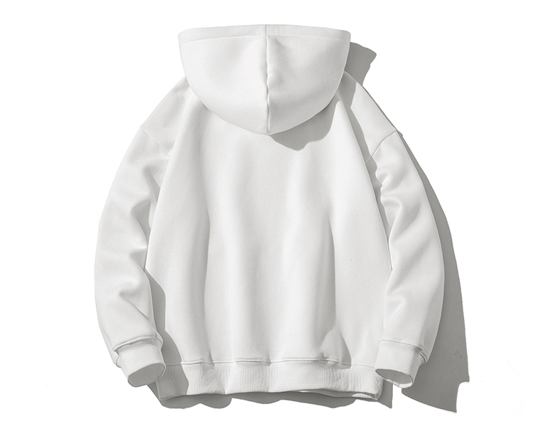 comeacross加绒款纯色m5xl宽松大码连帽套头加绒加厚卫衣男女