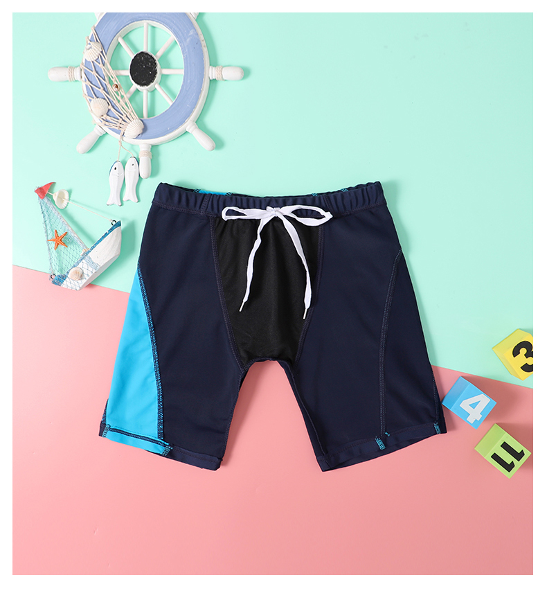 儿童泳裤男童童7-10岁五分平角裤青少年学生速干泳装m1