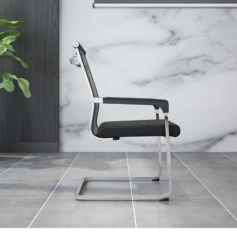 杞沐黑色电脑椅办公椅固定脚软椅子带扶手靠背椅护腰简易学生椅高中生