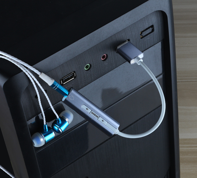 usb转35mm耳机转换器电脑耳麦接口转接头母麦克风音频插孔转接线