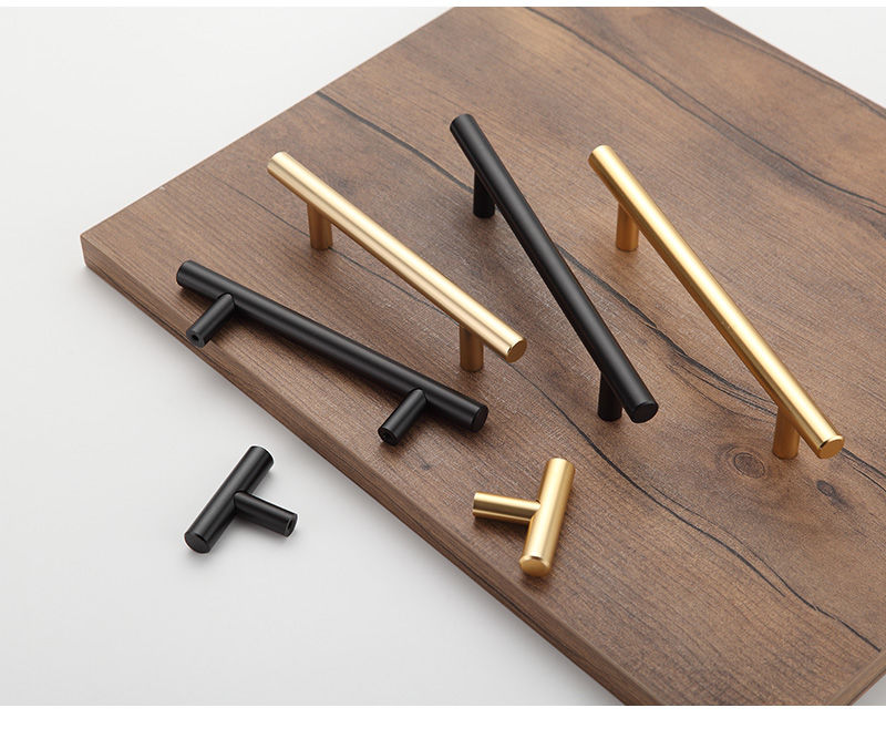 现代轻奢金色柜拉手北欧抽屉厨房拉手哑黑色柜子橱柜单孔小把手定制