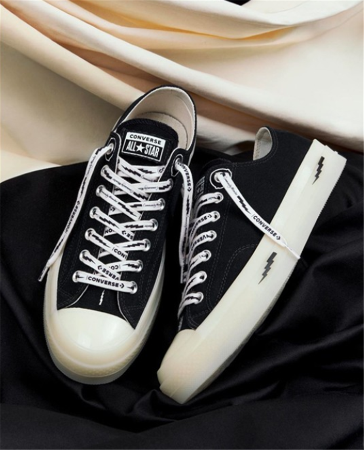 匡威converse offspring联名款魔术贴透明底闪电男女板鞋帆布鞋1665