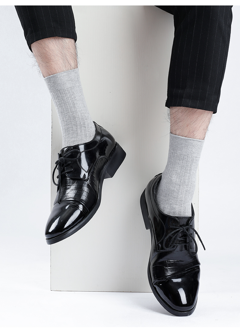 蓓乐妃皮鞋袜子男士春夏季中筒棉袜黑色商务正装长款中年爸爸元素大人