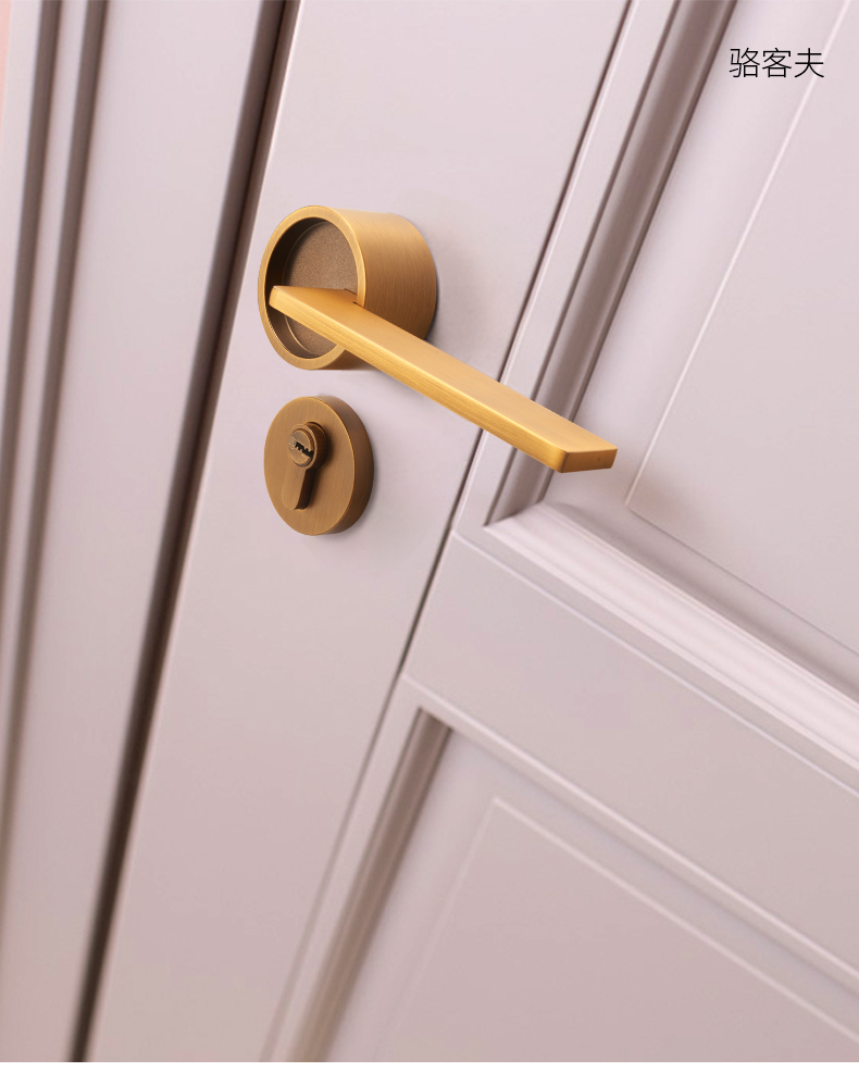 jing ping锁具室内门把手卧室门锁家用木门房门锁通用型手柄轻奢简约