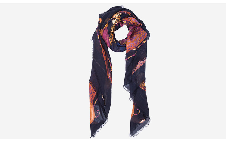 salvatoreferragamo菲拉格慕女士时尚围巾藏青色325779