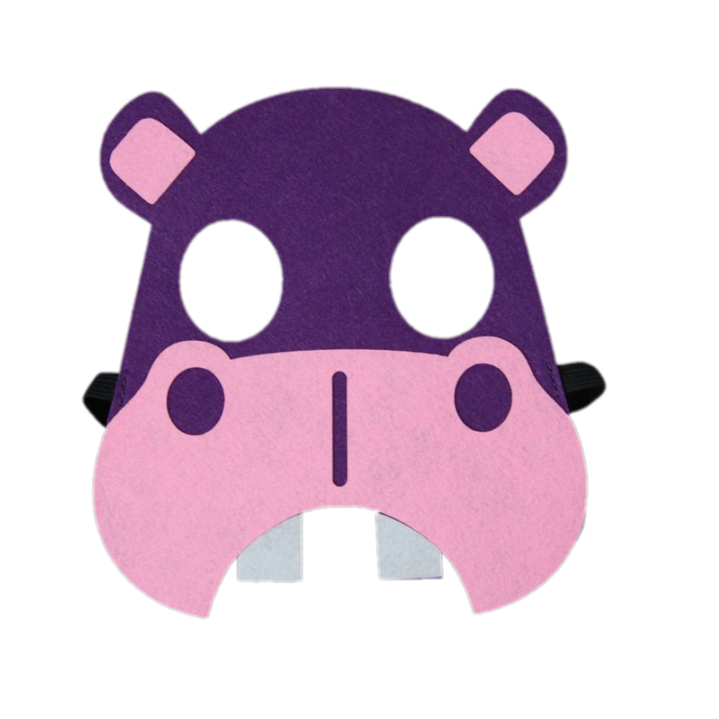 三维工匠可爱卡通动物半脸面具儿童舞会小猪老虎河马牛大象小鸡狐狸猫