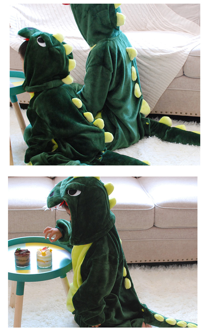 七斓儿童家居服连体衣 七斓儿童恐龙睡衣男孩家居服女童卡通动物连体