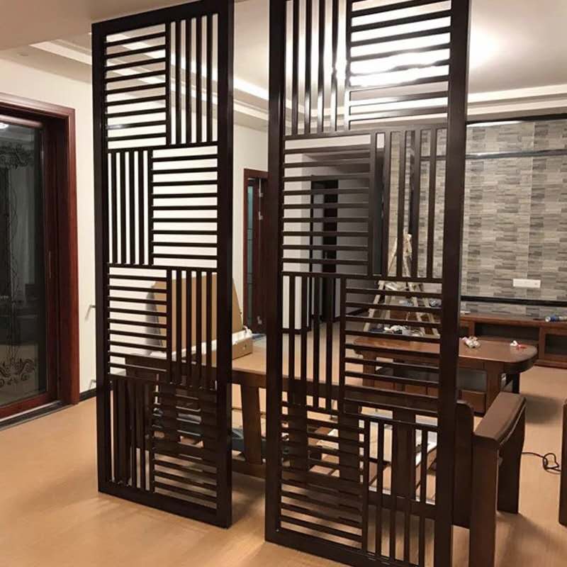 三维工匠实木花格隔断客厅屏风进玄关入户隔断实木格栅干湿区隔断