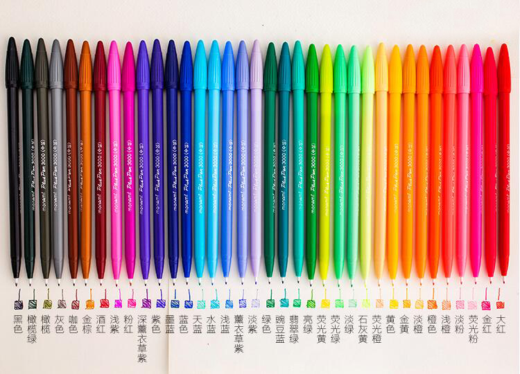 36色水彩笔颜色对照图图片