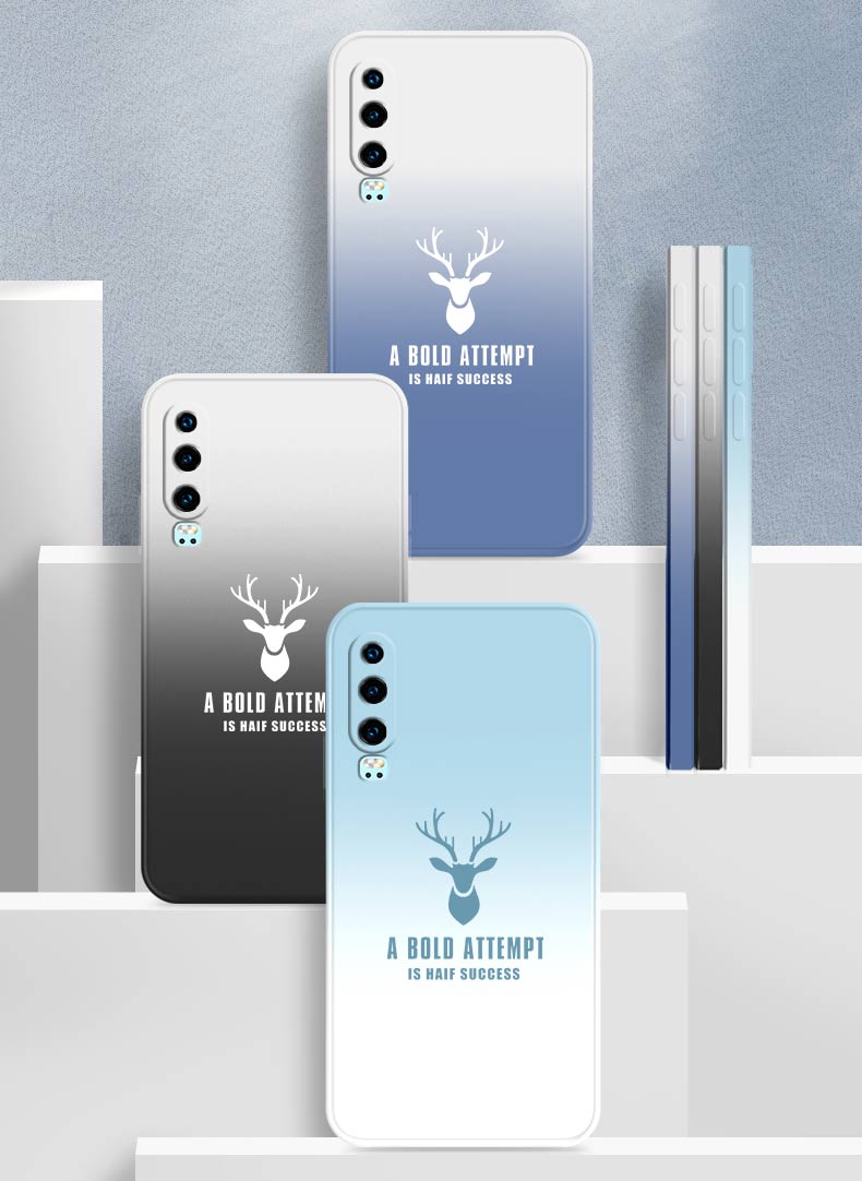 品托华为p30手机壳直边液态硅胶新款渐变色手机壳p30pro时尚男女款p20