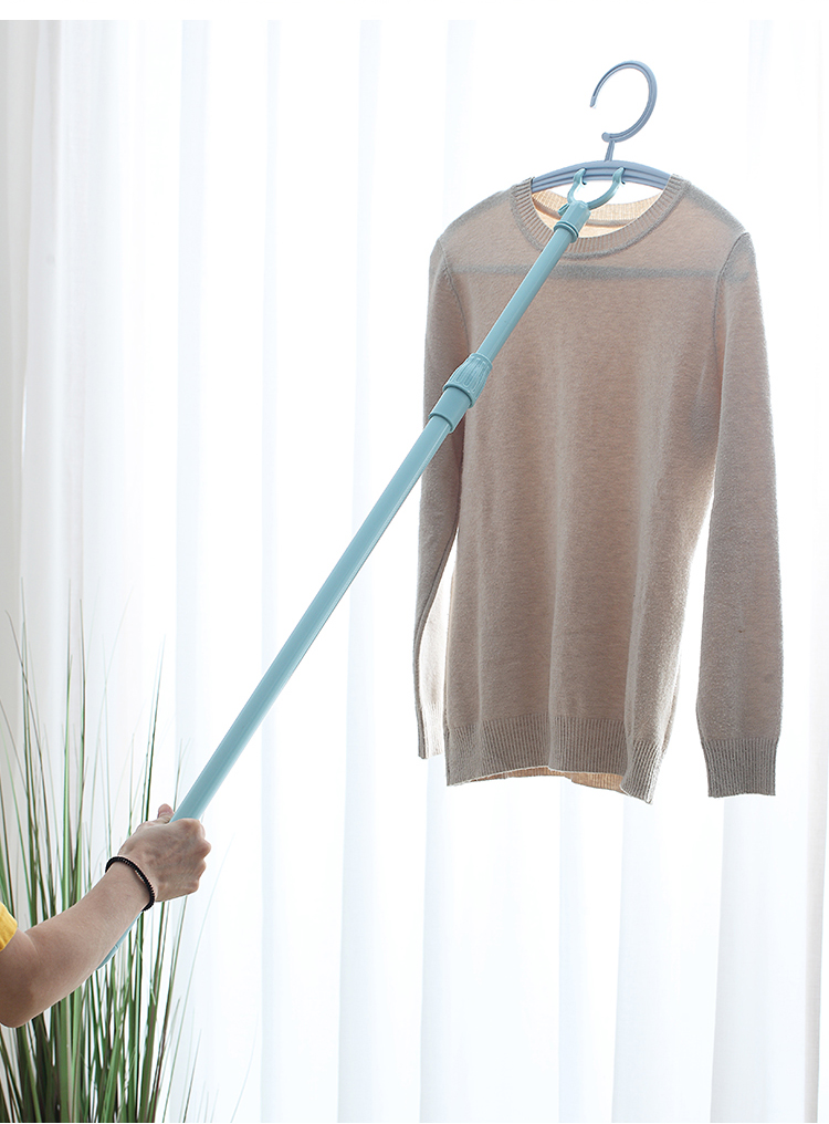 御蓝锦可伸缩阳台撑衣杆晾衣服杆取衣叉挑杆晾晒挂衣杆收晒叉衣棍挂