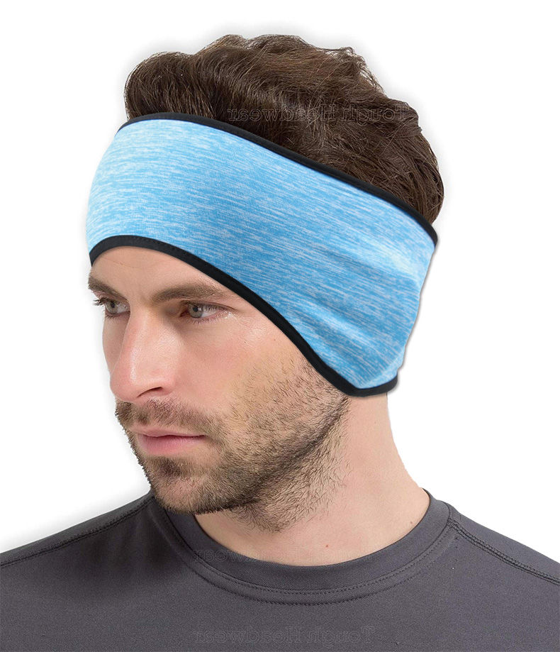 运动头套户外跑步护耳头巾男女骑行护额头带防冻耳罩登山保暖发带 黑