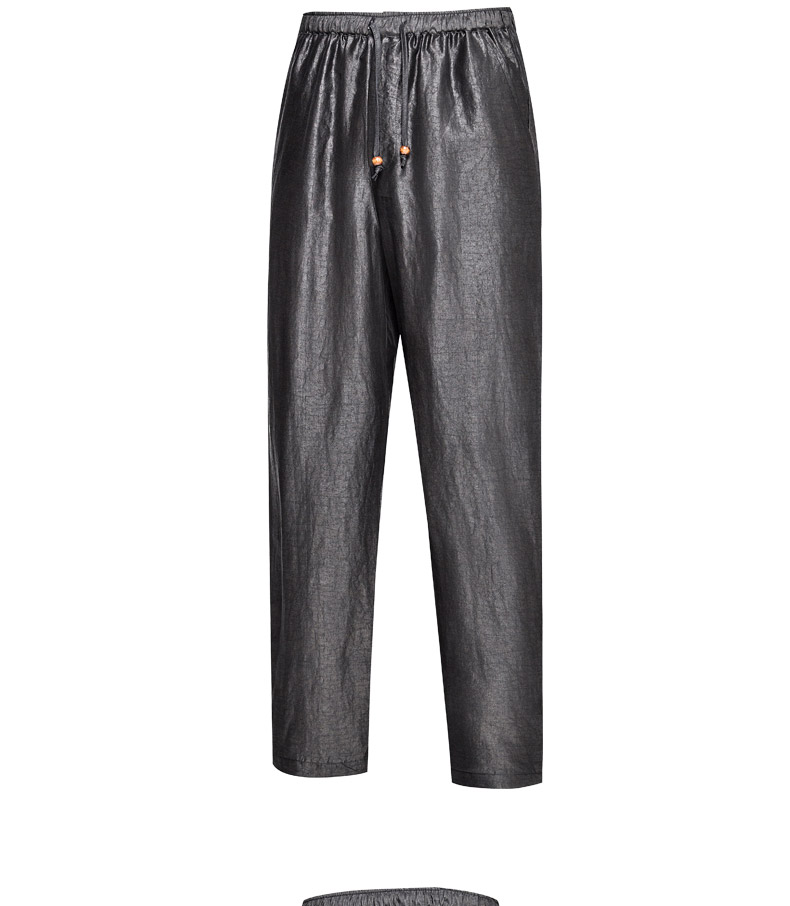 中老年男士唐装裤子夏季真丝桑蚕丝绸香云纱男装休闲裤中国风男裤