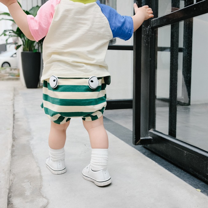 男童大pp短裤夏季0-6个月婴儿面包裤1-2-3岁宝宝条纹包臀裤子