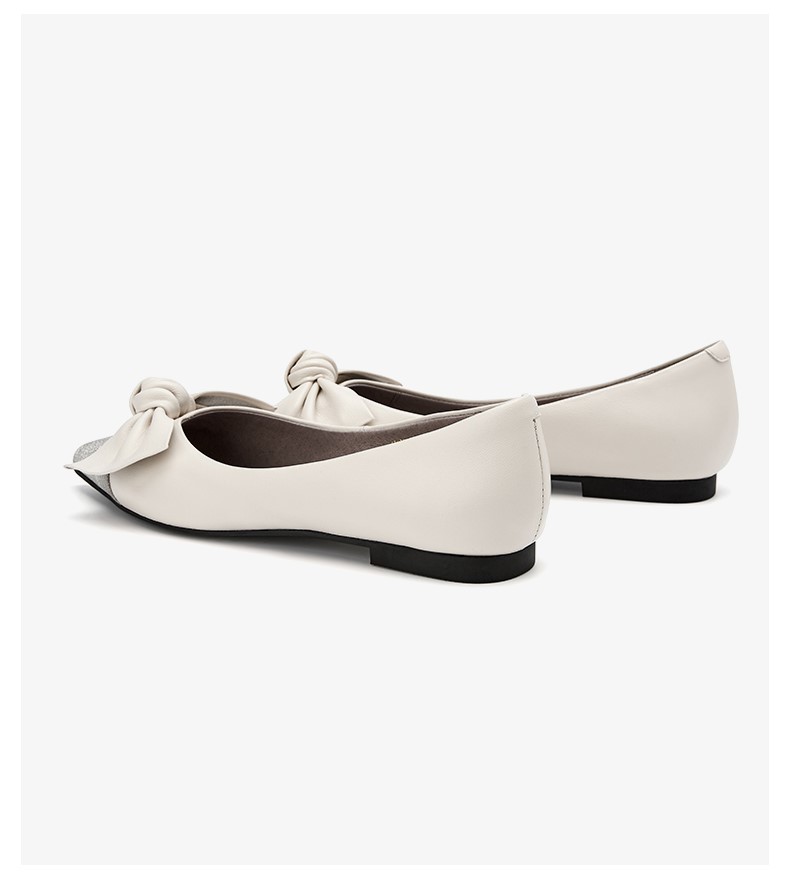 belle百丽2019秋新商场同款蝴蝶结羊皮革格利特浅口女单鞋u1u1dcq9