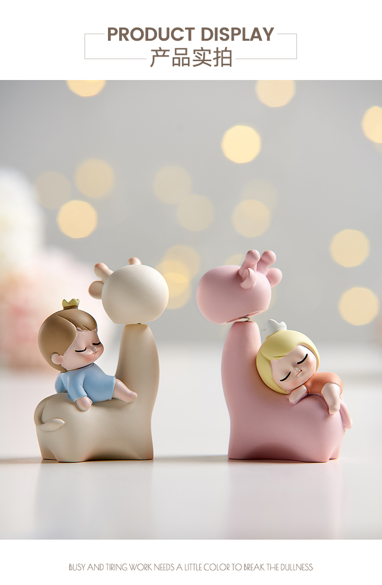 yicheng陶瓷娃娃日系系ins风办公室小可爱情侣桌面卡通摆件家居饰品