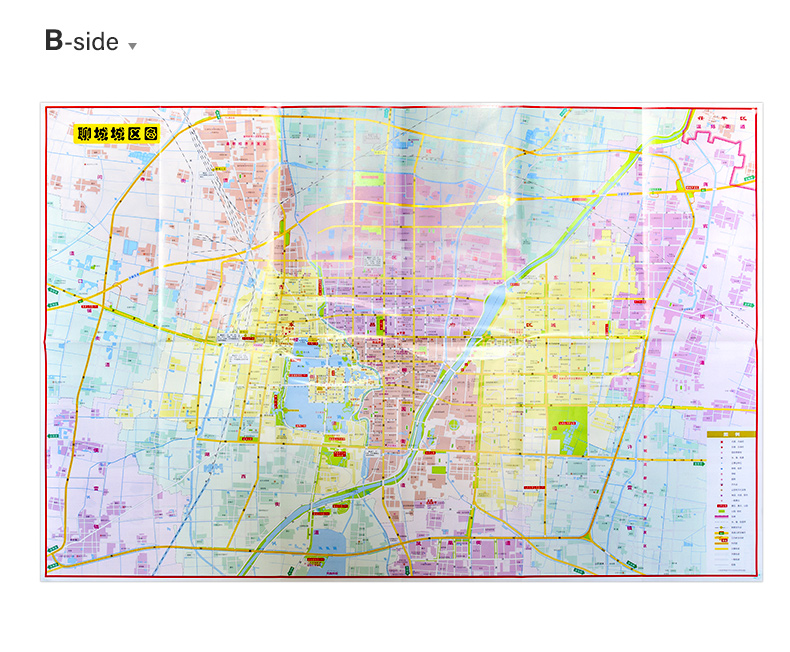 《【醉染正版】2020全新版 聊城市地圖 交通路線 旅遊景區分佈 雙面