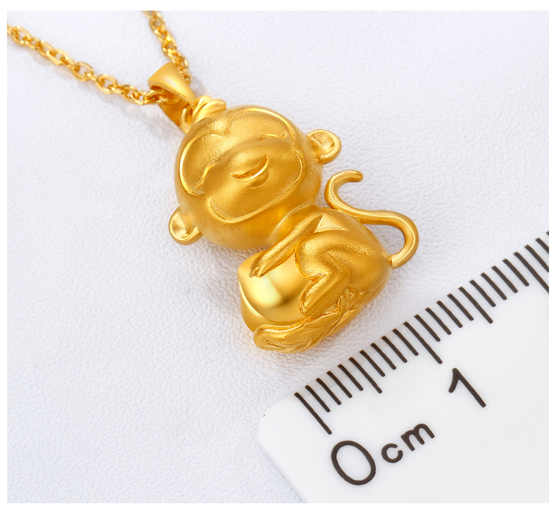 zsk黄金吊坠/项链kslsx1192-k3 zsk珠宝小猴子黄金吊坠女3d硬足金999