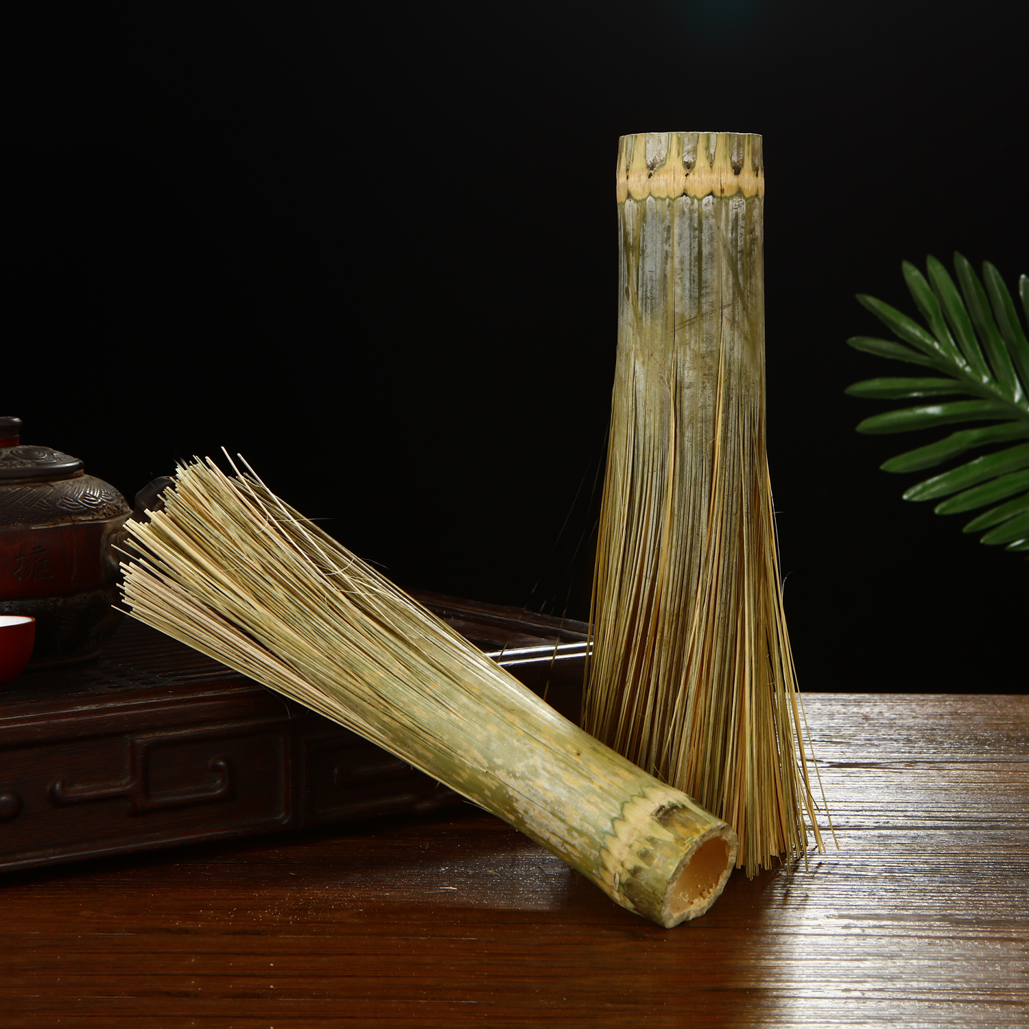 军绿色竹刷子一把28厘米左右手工天然竹刷洗锅洗碗厨房刷锅刷子竹子