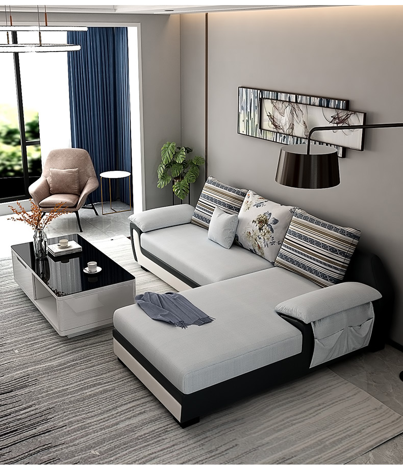 布艺沙发简约现代客厅家用小户型沙发茶几组合套装定制