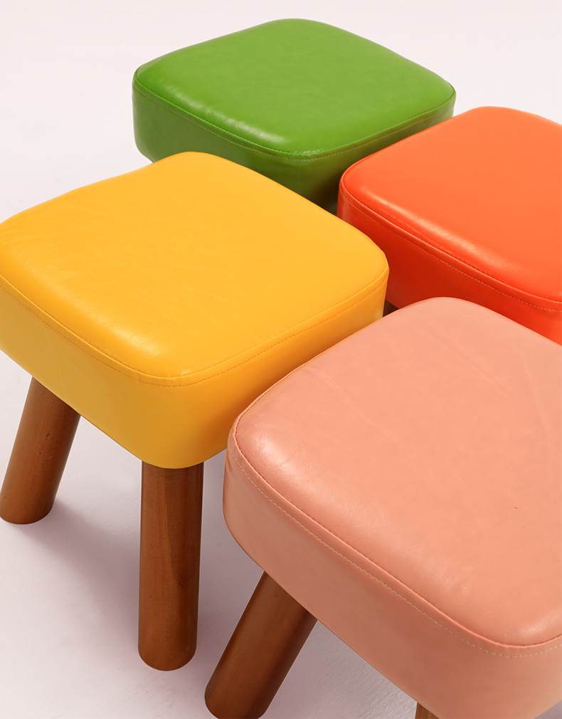 fghgf(fghgf)沙发凳/沙发踏新款矮凳仿皮方 小凳子实木家用时尚创意客