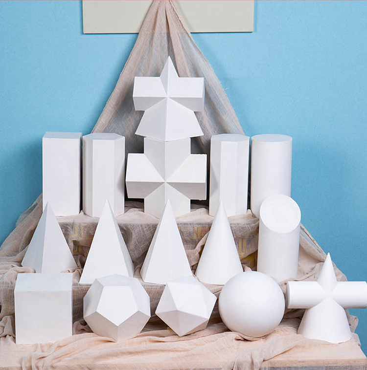 石膏几何体素描石膏像模型大号教具美术用品小球形塑静物摆件发物流