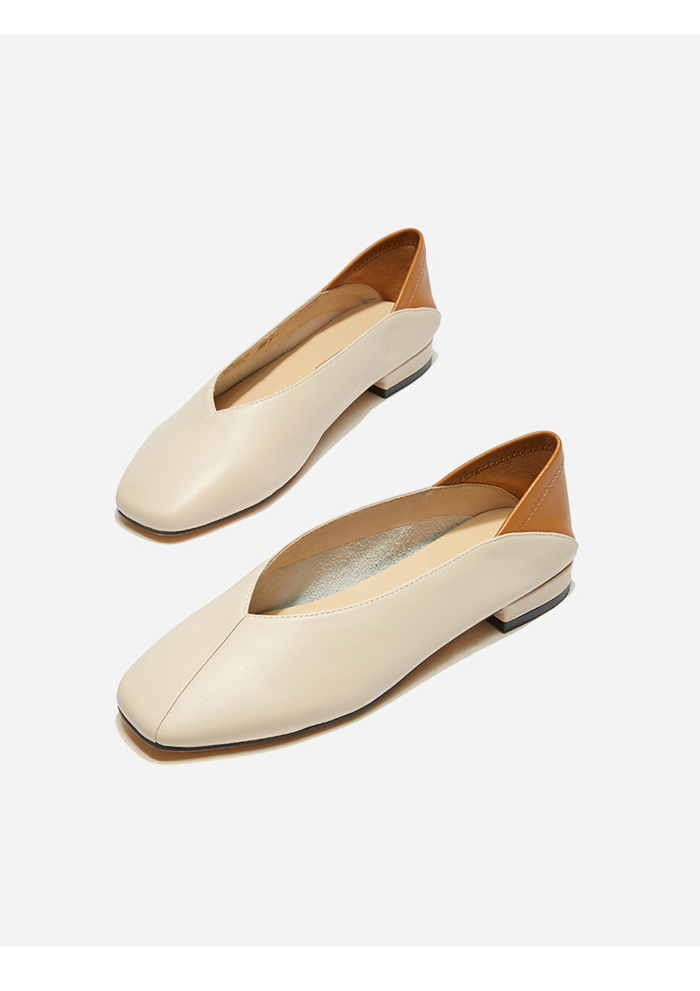 热风hotwind女鞋女士两穿浅口单鞋休闲百搭平底奶奶鞋h24w9313