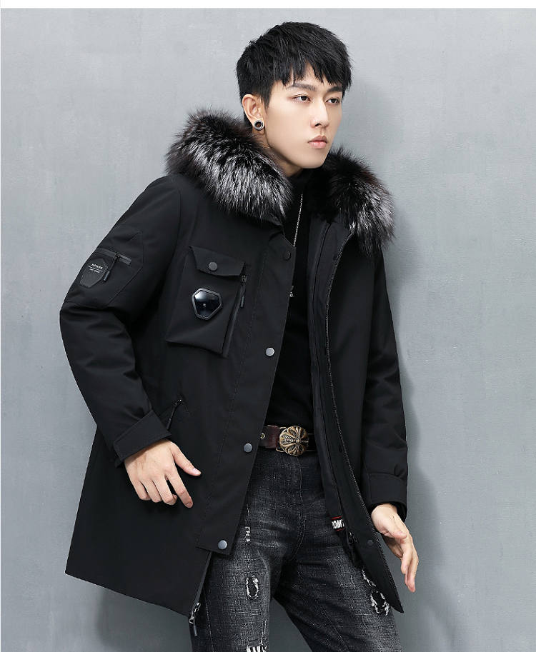 dekase 潮流休闲派克服男连帽冬季休闲防寒大衣2020新款时尚皮(保养1