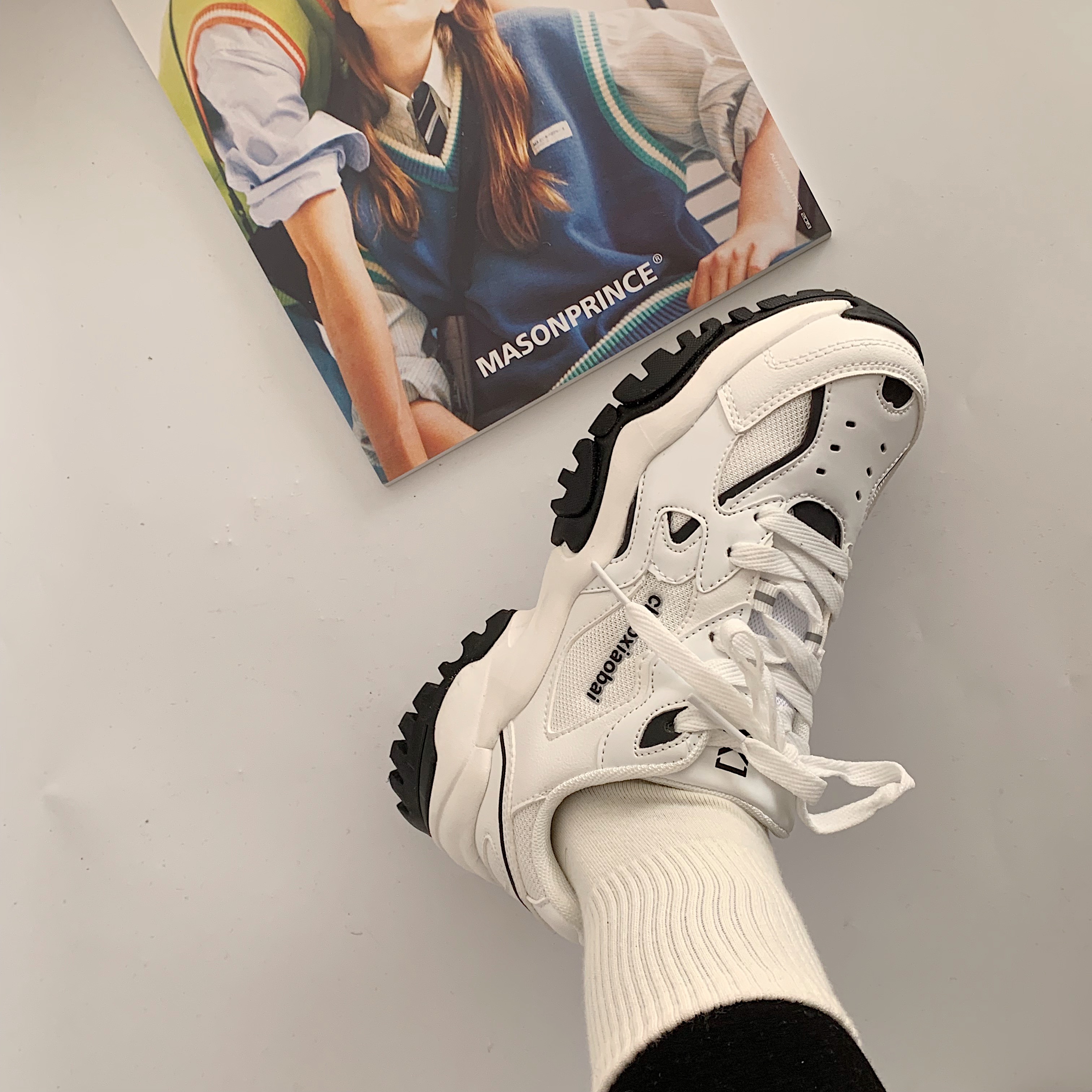 许刘芒 2020韩国ulzzang原宿百搭学生跑步灰色运动鞋ins老爹鞋女 广赫