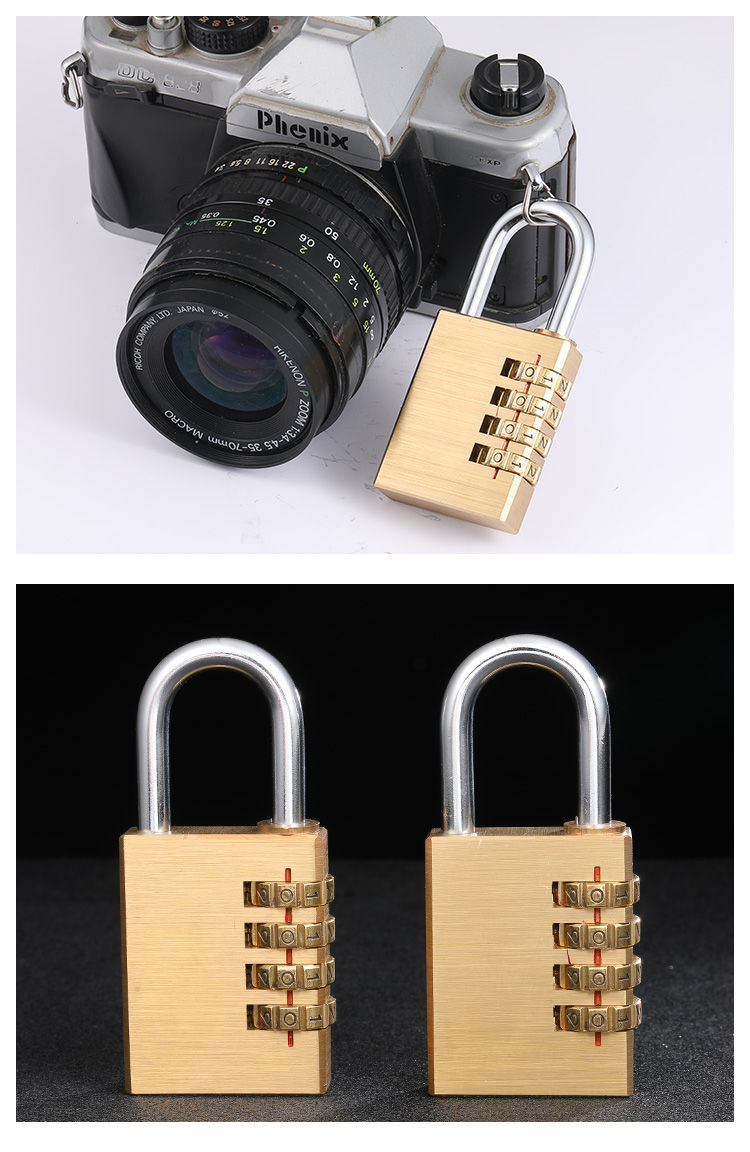 纯铜密码锁挂锁锁迷你箱包锁密码箱锁柜子锁小锁头健身衣柜锁
