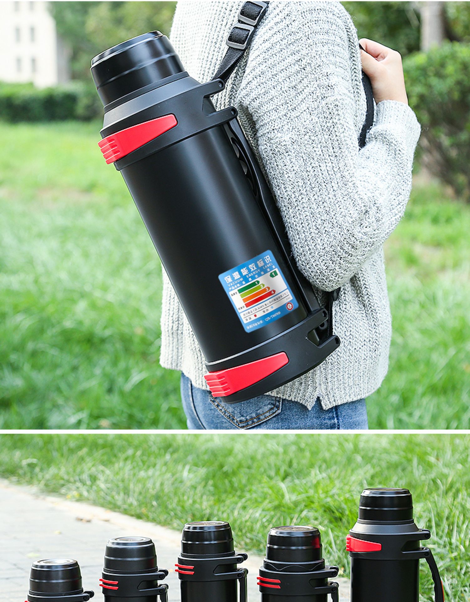 304不锈钢保温杯超大容量304不锈钢保温壶户外旅行壶保温杯男家用暖