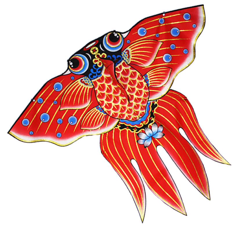 莲珠金鱼300米线轮卡通儿童风筝微风易飞成人初学者新手风筝