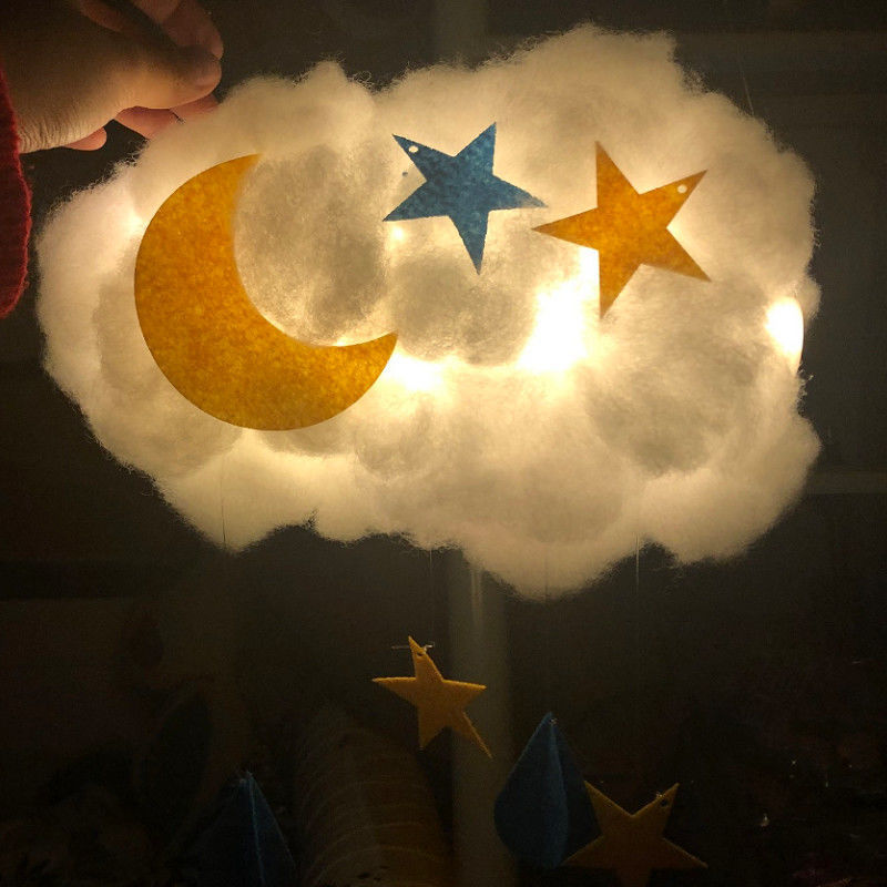 《棉花云朵灯ins手工材料宿舍墙装饰布置创意吊饰卧室挂饰灯少女心