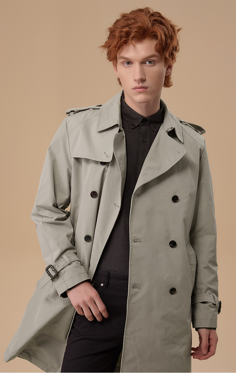 【商场同款】哈吉斯hazzys 秋季新款风衣男时尚简约英伦风衣外套