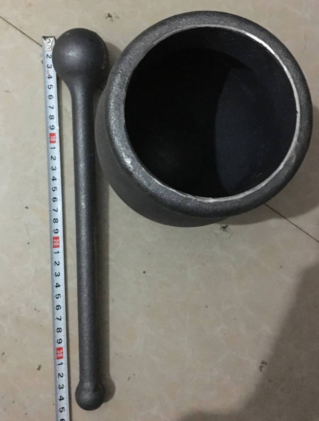 生铁家用大号无涂层铸铁捣药罐/药钵/捣碎器/药缸/捣药盅纳丽雅/捣蒜