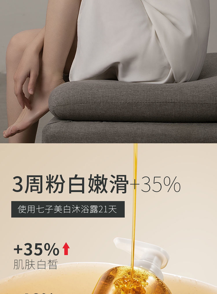 《烟酰胺七子白沐浴露香水持久留香全身美白去鸡皮学生男女通用 新
