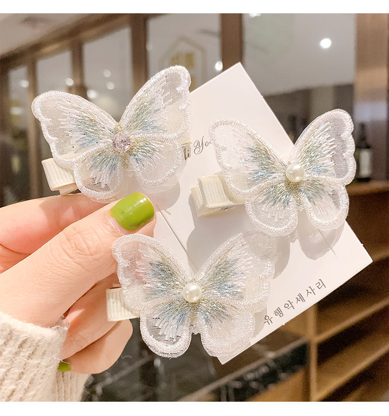 蝴蝶发夹刘海发夹头饰发夹儿童蝴蝶结发夹周扬青同款仙女发夹ins